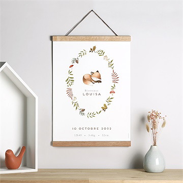 Affiche naissance mon renardeau - Mise en situation