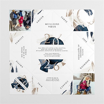 Carte de voeux c'est la fête - Intérieur de la cocotte dépliée