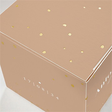 Boîte de dragées mariage engagés dorure - Marquage à chaud OR