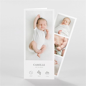 Faire-part naissance le photomaton - photomaton