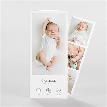 Faire-part naissance le photomaton - photomaton