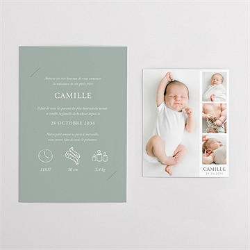 Faire-part naissance le photomaton duo - Vue d'ensemble
