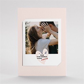 Faire-part mariage coeur duo