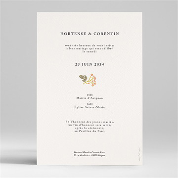 Faire-part mariage hippie chic - Dos du faire-part