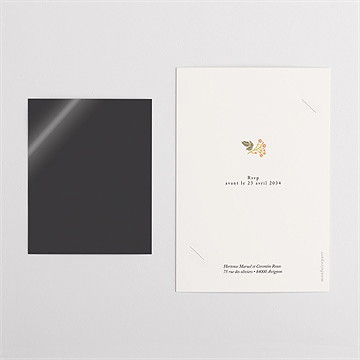 Faire-part mariage hippie chic duo - Dos du faire-part