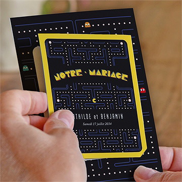 Faire-part mariage geek - Mise en situation