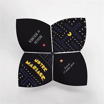 Faire-part mariage geek cocotte - Vue du dessus