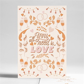 Faire-part mariage hippie portrait