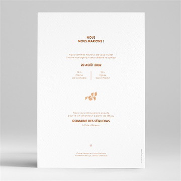 Faire-part mariage hippie portrait - Dos du faire-part