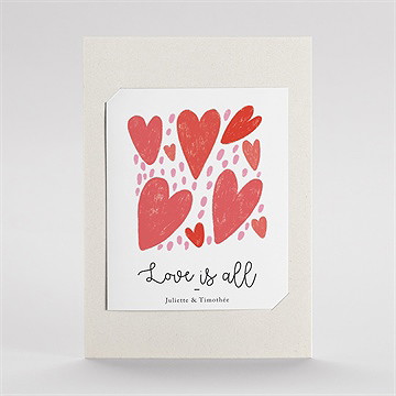 Faire-part mariage coeurs duo