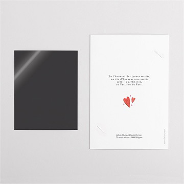 Faire-part mariage coeurs duo - Dos du faire-part