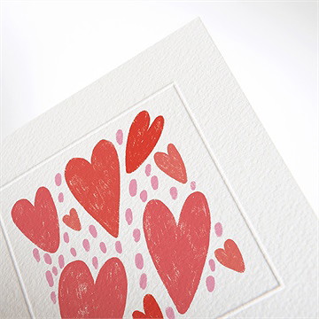 Faire-part mariage coeurs gaufrage - Détail du faire-part