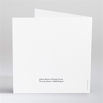 Faire-part mariage coeurs gaufrage - Dos du faire-part