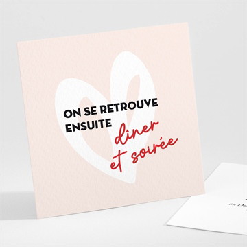 Carton d'invitation mariage coeur