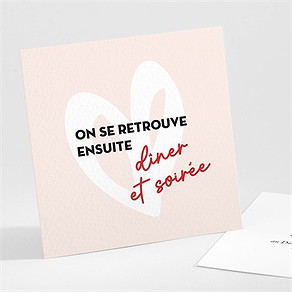 Carton d'invitation mariage coeur