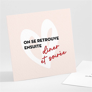 Carton d'invitation mariage coeur