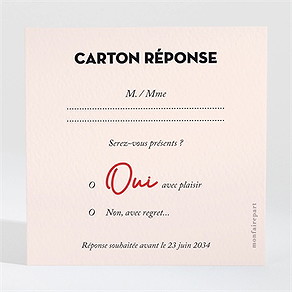 Carton réponse mariage coeur
