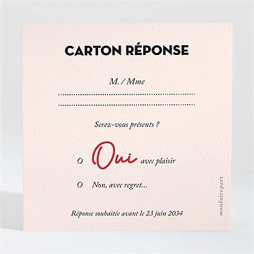 Carton réponse mariage coeur