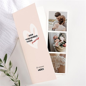 Remerciement mariage coeur