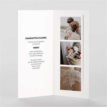 Remerciement mariage coeur - Intérieur du faire-part