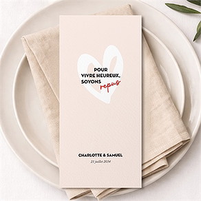 Menu mariage coeur