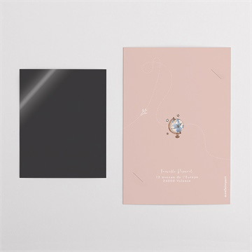 Faire-part naissance passeport fille duo - Dos du faire-part