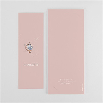 Faire-part naissance passeport fille photomaton - Dos du faire-part