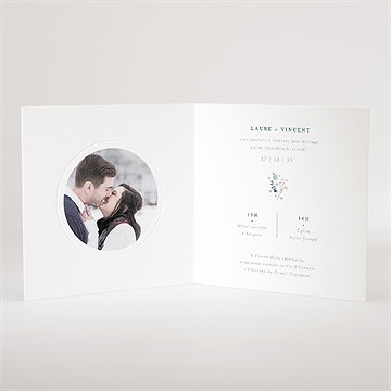 Faire-part mariage hivernal - Intérieur du faire-part