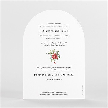 Faire-part mariage douce subtilité - Dos du faire-part