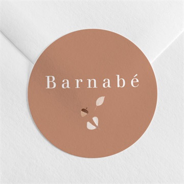 Sticker naissance automne terracotta