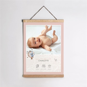 Affiche naissance passeport fille