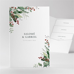 Faire-part mariage thème noël pocketfold