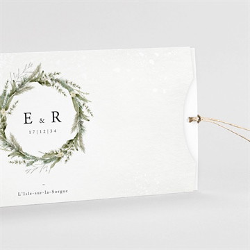 Faire-part mariage couronne d'hiver