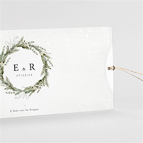 Faire-part mariage couronne d'hiver