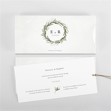 Faire-part mariage couronne d'hiver - Vue d'ensemble