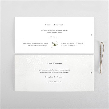 Faire-part mariage couronne d'hiver - Cartes intérieures recto