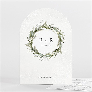 Faire-part mariage couronne d'hiver arche