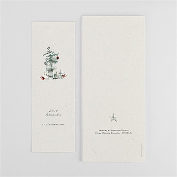 Faire-part mariage en hiver photomaton - Dos du faire-part