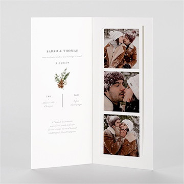 Faire-part mariage noël photomaton - Intérieur du faire-part