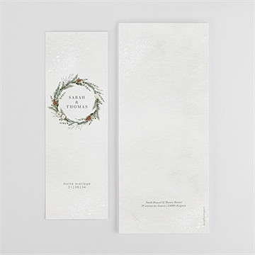 Faire-part mariage noël photomaton - Dos du faire-part