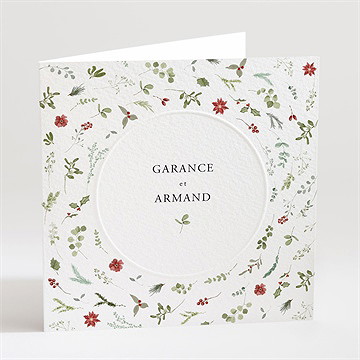 Faire-part mariage ronde fleurie