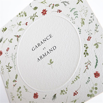 Faire-part mariage ronde fleurie - Détail du faire-part