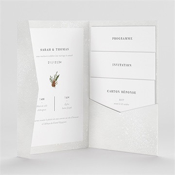 Faire-part mariage noël pocketfold - Intérieur du faire-part