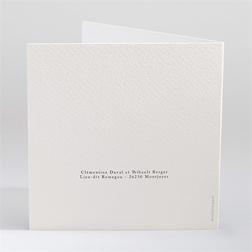 Faire-part mariage jardin fleuri - Dos du faire-part