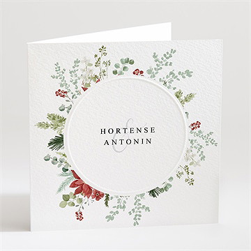 Faire-part mariage douce subtilité carré plié