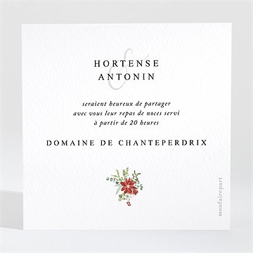 Carton d'invitation mariage douce subtilité - Dos du carton