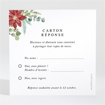 Carton réponse mariage douce subtilité carré plié