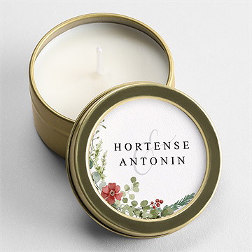 Bougie mariage douce subtilité or