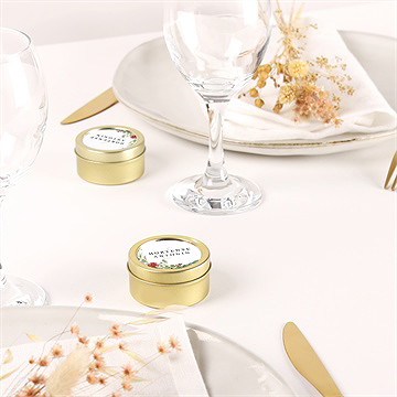 Bougie mariage douce subtilité or - Mise en situation