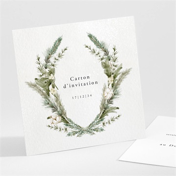 Carton d'invitation mariage couronne d'hiver